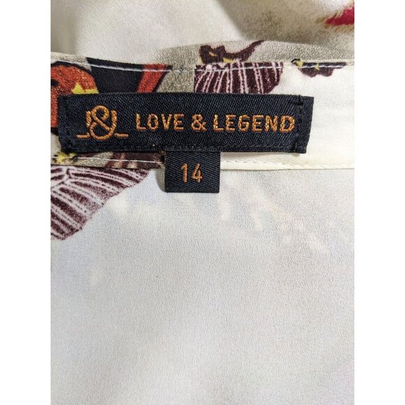 Womens Size 14 Longline Open Vest Fringed Butterfly Print Festival Artsy Boho - Picture 7 of 8